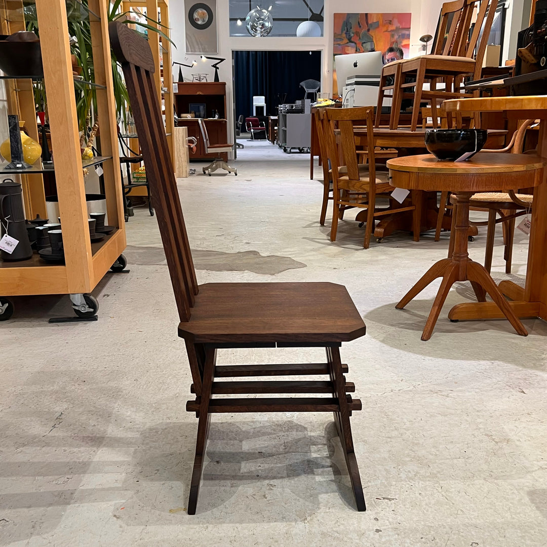 Rare 1920s Stickley Oak High-backed Hall Chair