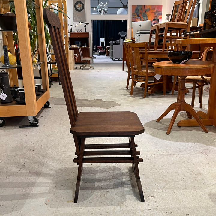 Rare 1920s Stickley Oak High-backed Hall Chair