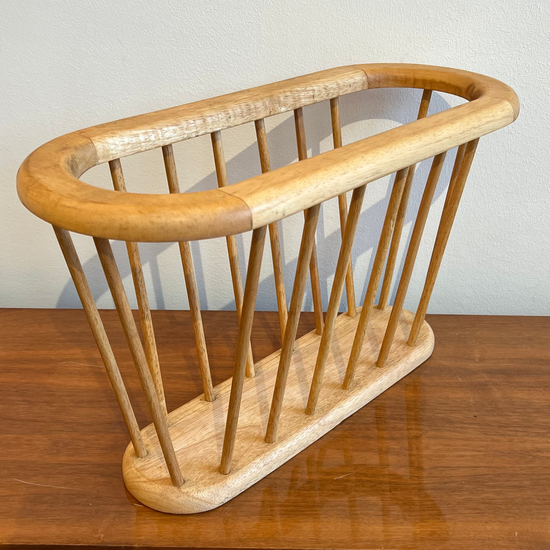 Umanoff-style Blonde Wood Magazine Rack