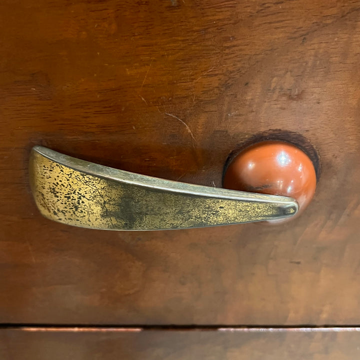1940s Huntley Deco Walnut Tallboy Dresser