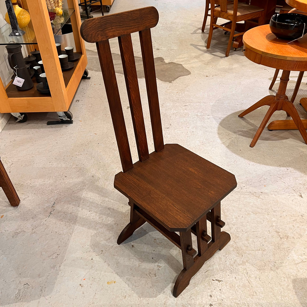 Rare 1920s Stickley Oak High-backed Hall Chair