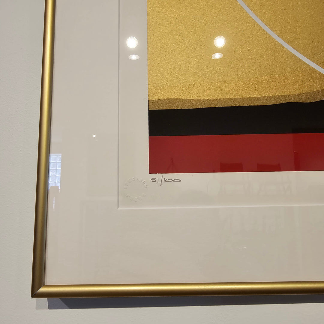 Framed Abstract Serigraph by Thomas W. Benton