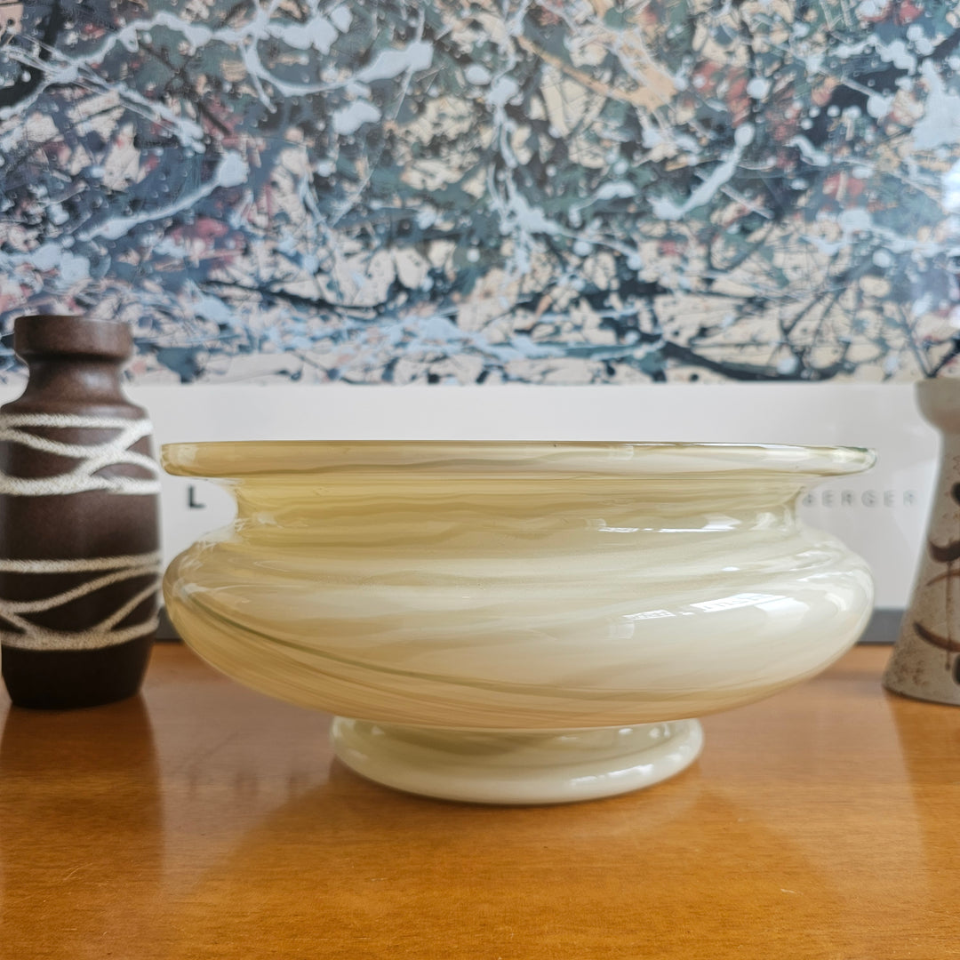 Pilgrim Marbled Glass Centerpiece Bowl