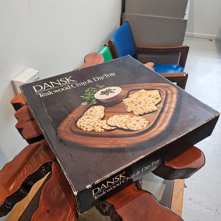 2pc Dansk Teak Chip & Dip Set