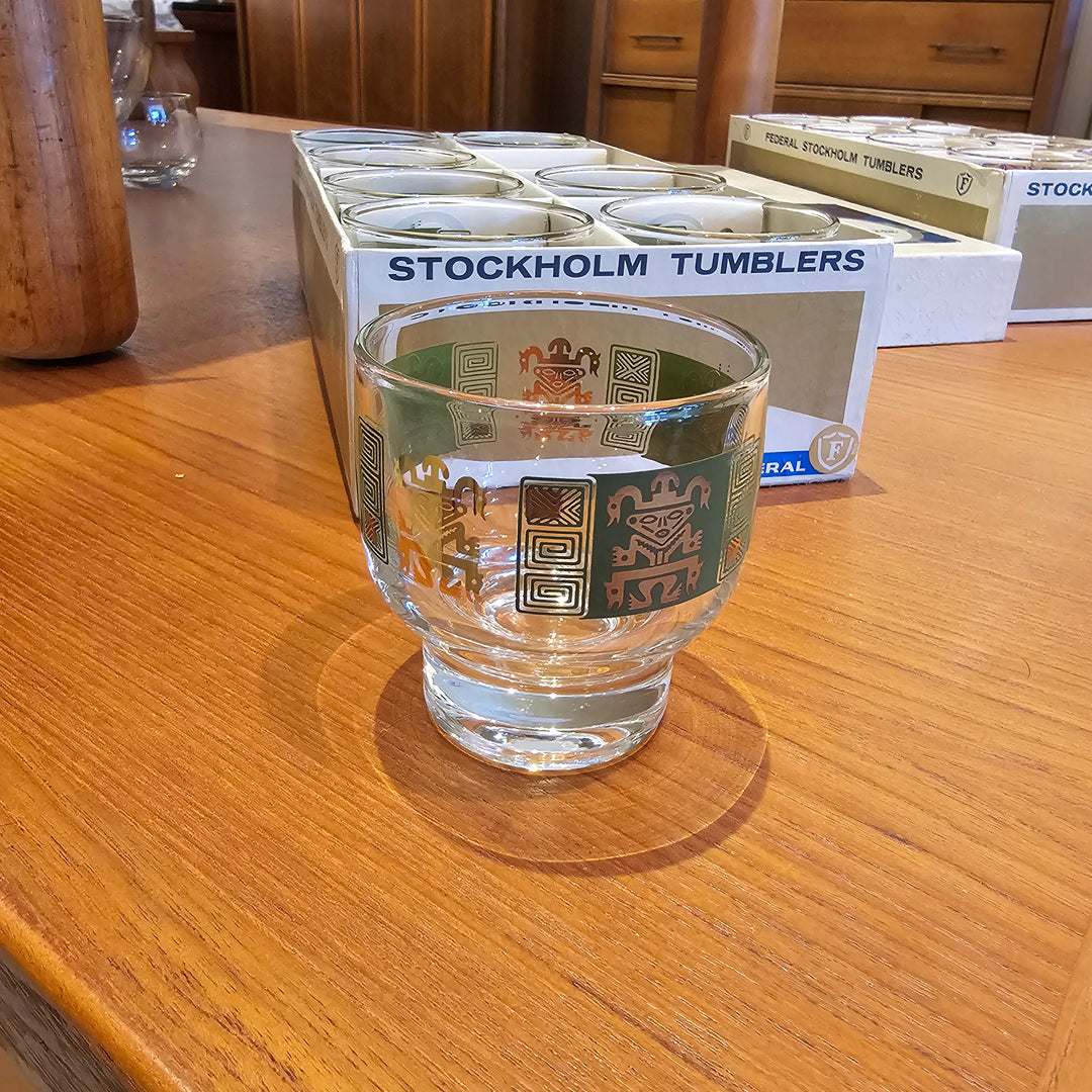 Set of 8 Federal Glass "Andes" Cocktail Glasses