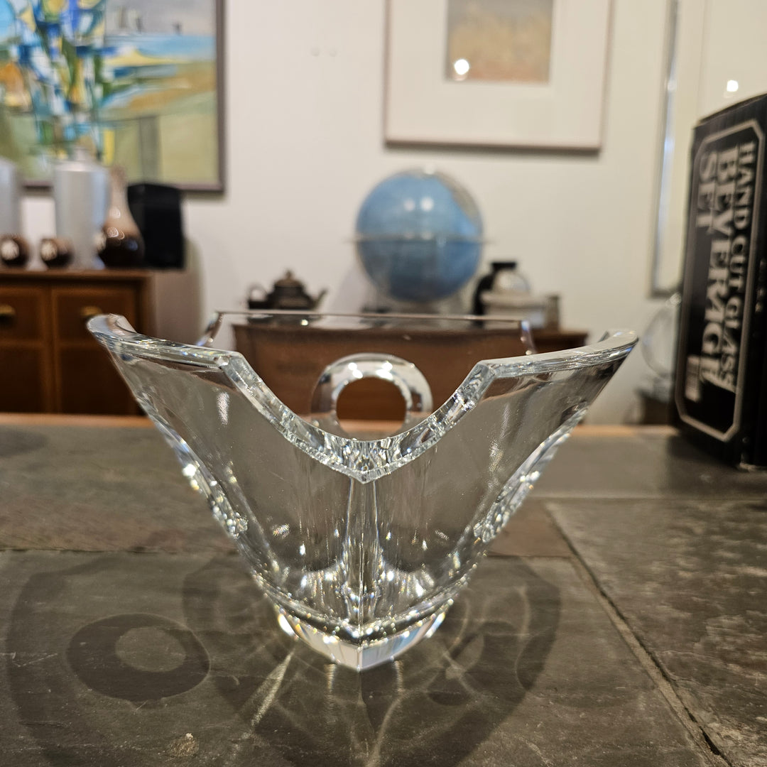 Crystal Triangular Bowl w/Cut-out Sides