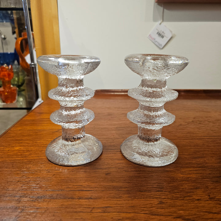 Pair of iittala Festivo 2 Ring Candleholders
