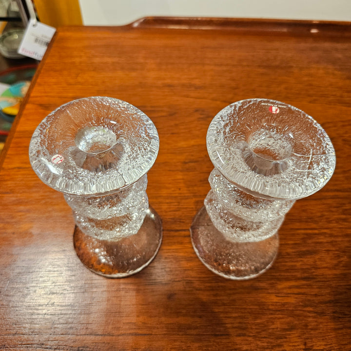 Pair of iittala Festivo 2 Ring Candleholders