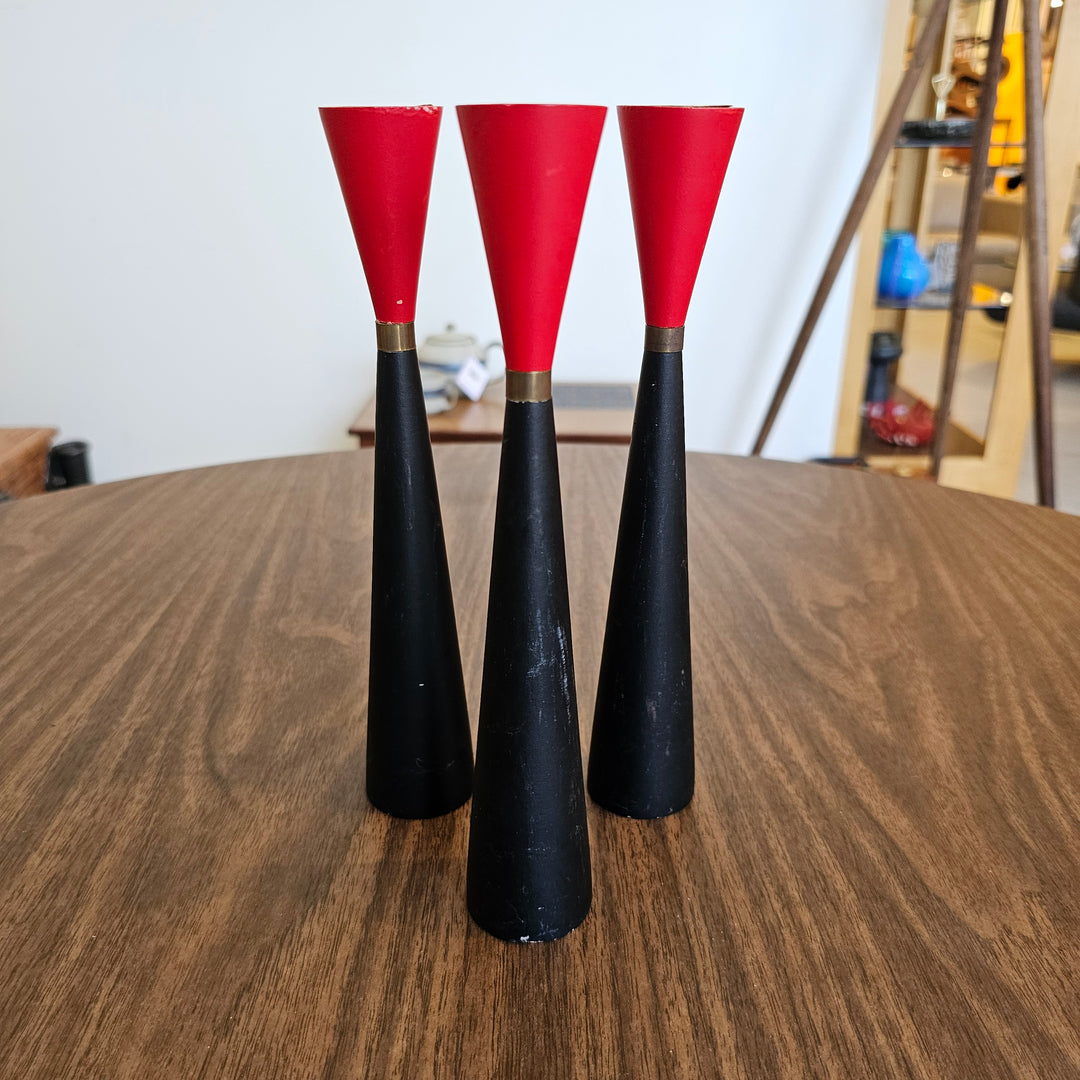 (3) Danish Candle Holders