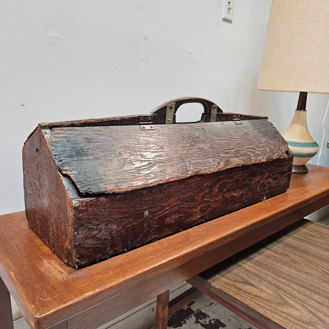 Antique Handcrafted Wooden Toolbox