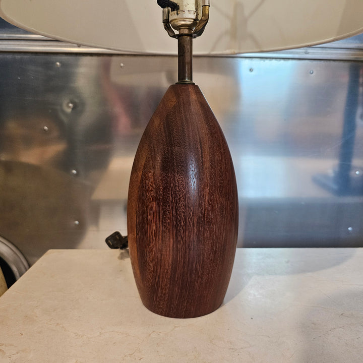 Teak Turned Table Lamp