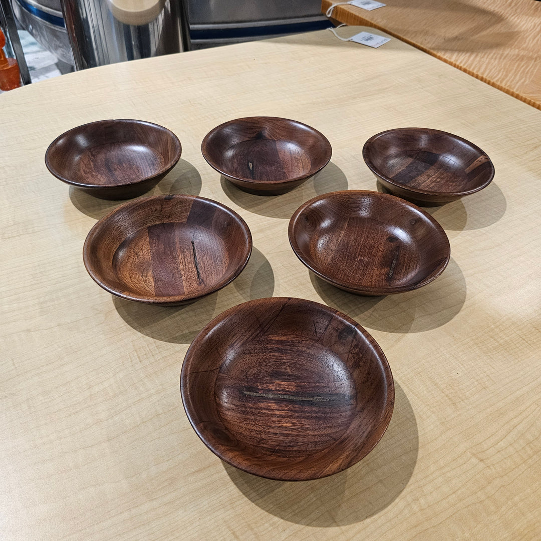 (6) Walnut Bowls
