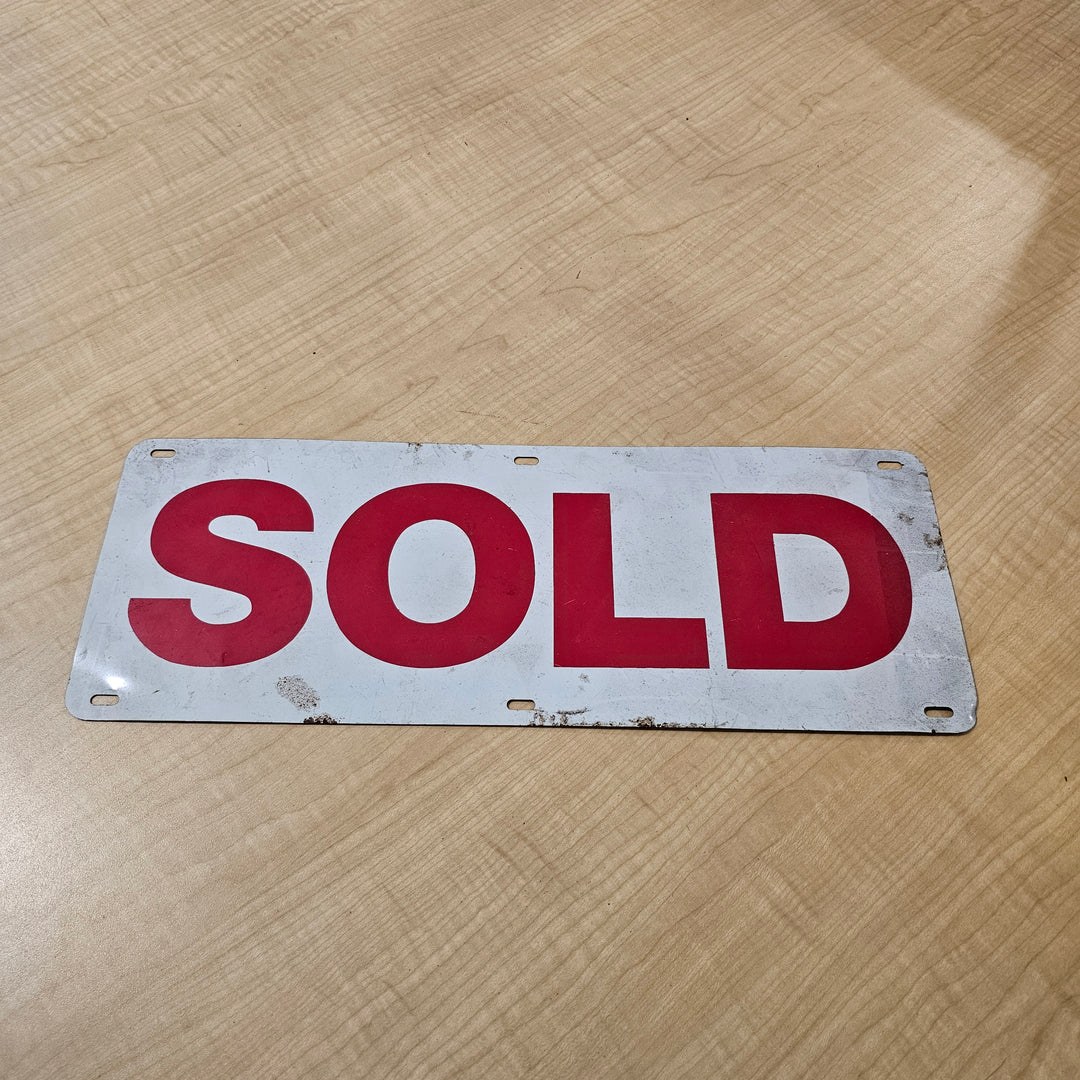 Vintage "Sold" Sign Red & White