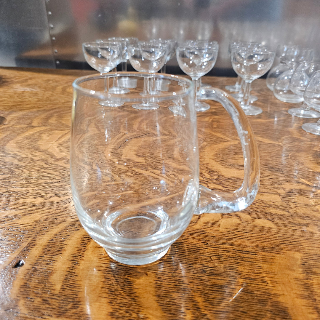 (10) Libbey Glass Tempo Clear Tankard Handled Mug Glasses