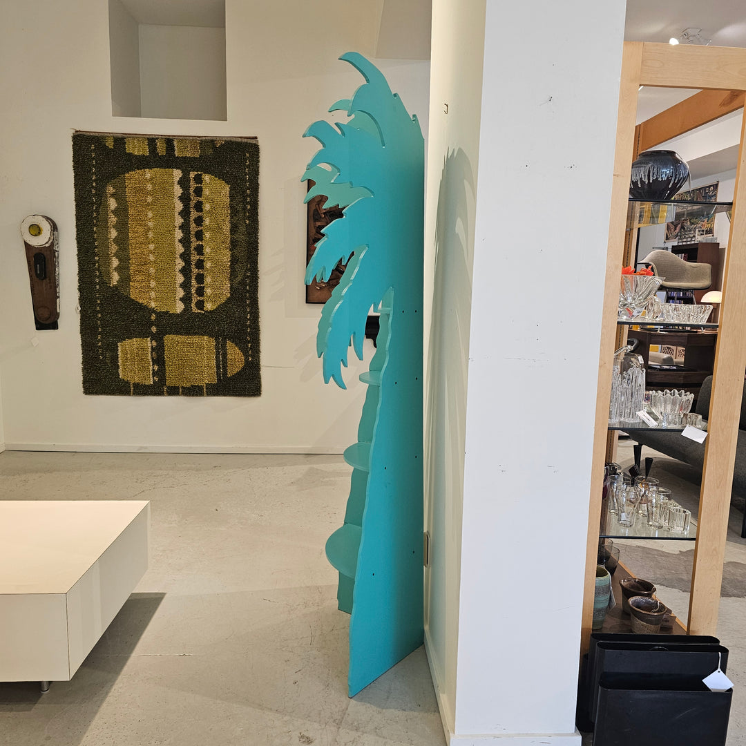 Vintage Wooden Palm Tree Sculptural Shelf