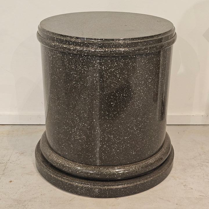 Faux Granite Pedestal Side Table