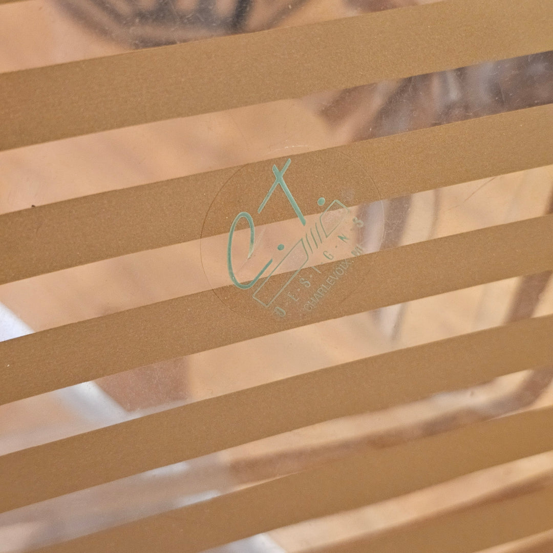 CT Designs Acrylic Basket - Gold Stripe