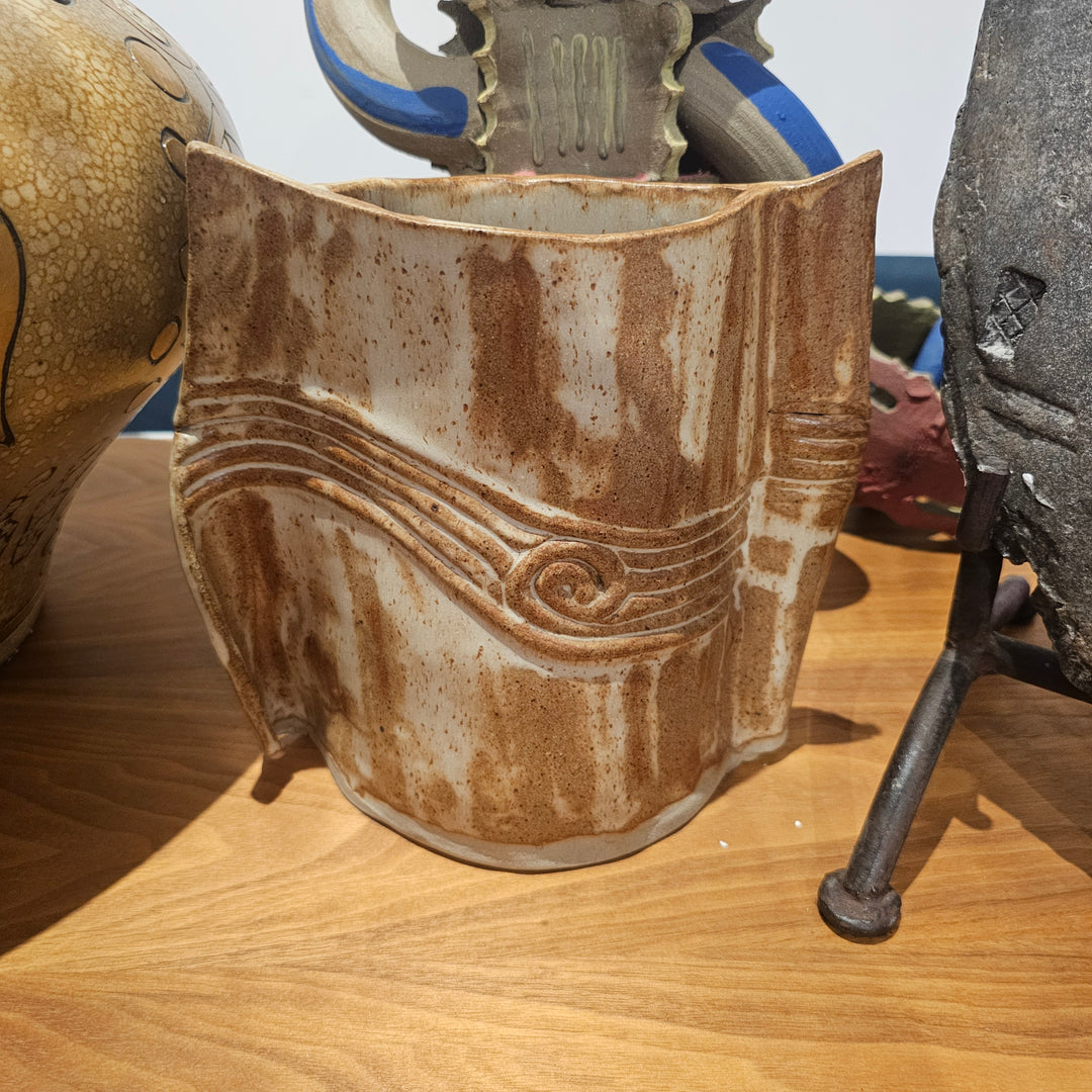 Vintage Sculptural Stoneware Vase