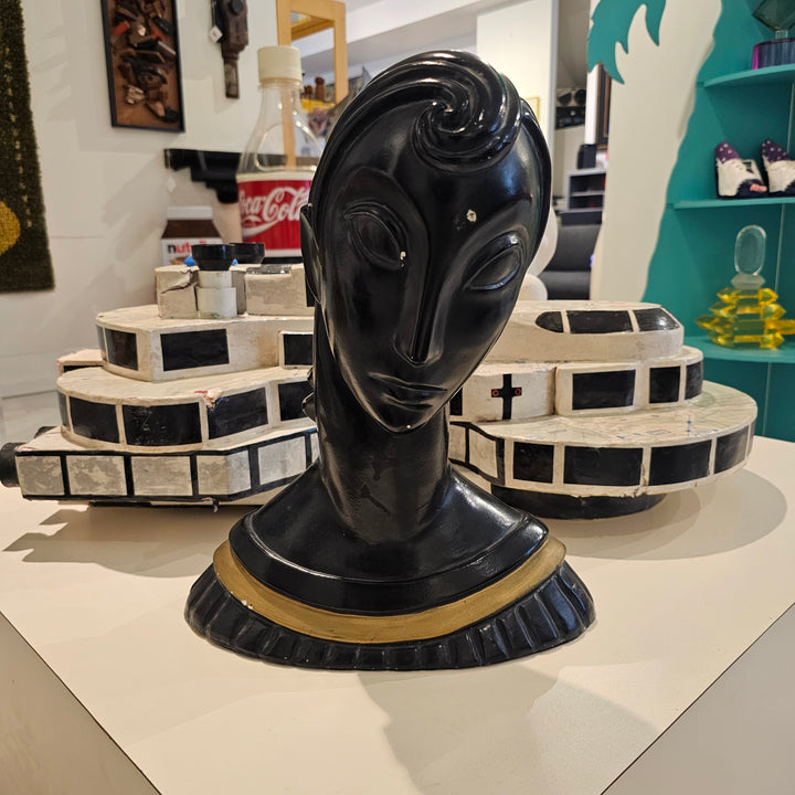 1960's Marwal Plaster Bust Sculpture