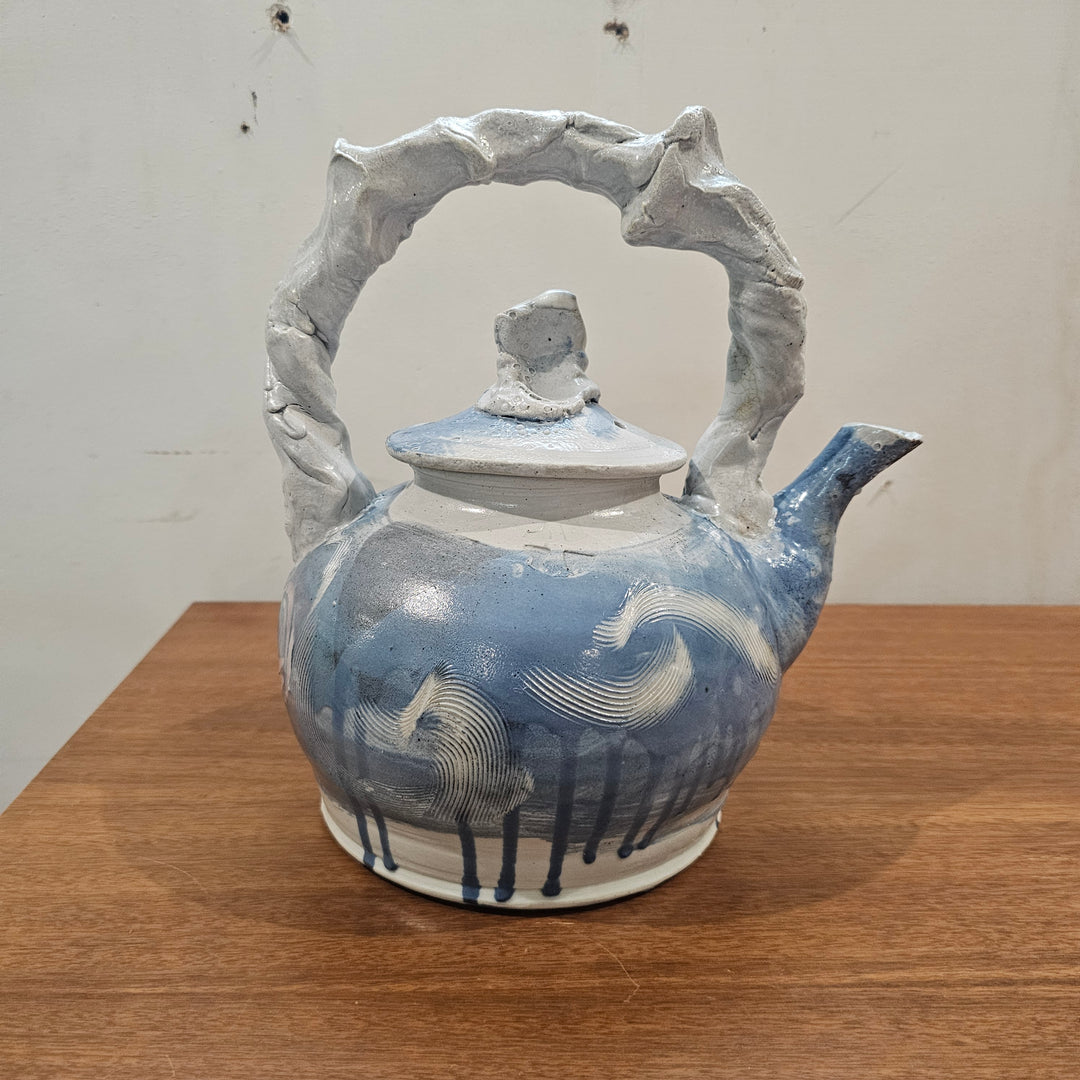 Vintage Stoneware Abstract Teapot