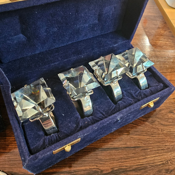 Oversized Diamond Ring Napkin Holder Set