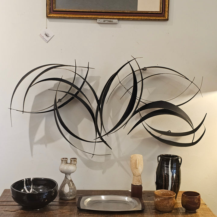 Curtis Jere 'Flight' Black Metal Wall Sculpture