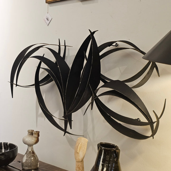 Curtis Jere 'Flight' Black Metal Wall Sculpture