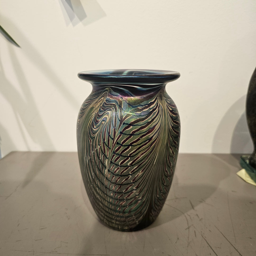 David Tate King Tut Style Glass Vase