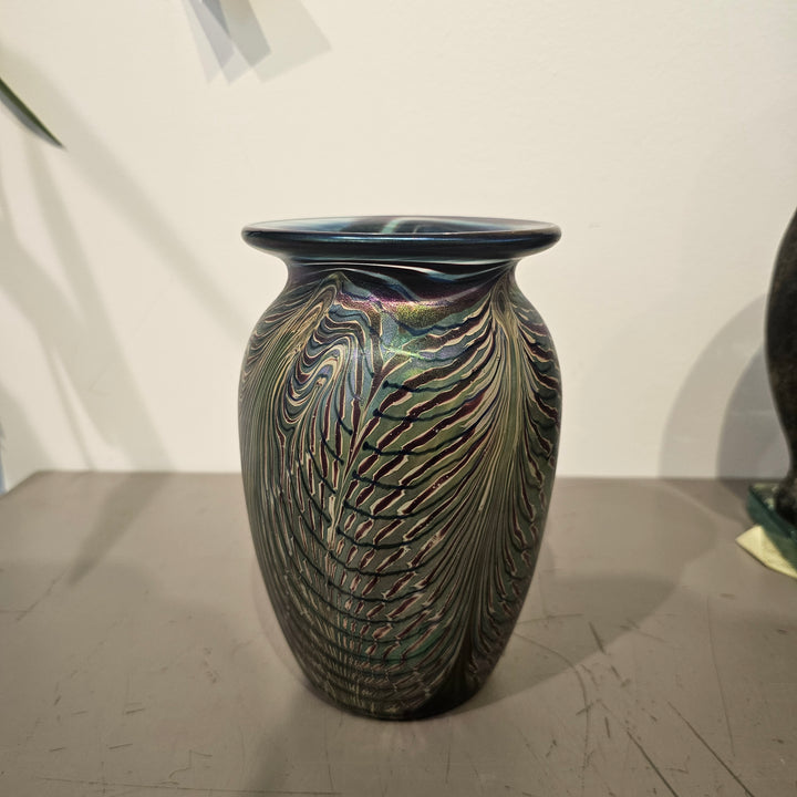 David Tate King Tut Style Glass Vase