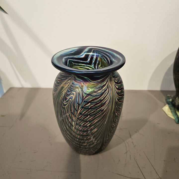 David Tate King Tut Style Glass Vase