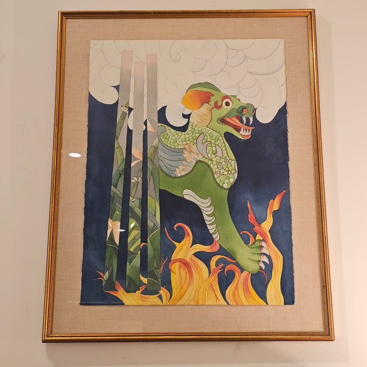 'Foo Dog' Watercolor by Gerri Reid Skjervold