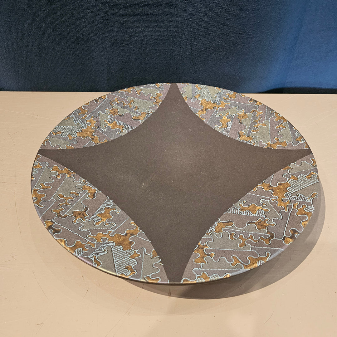 Creacera 12" Decorative Ceramic Raised Plate, 1980s