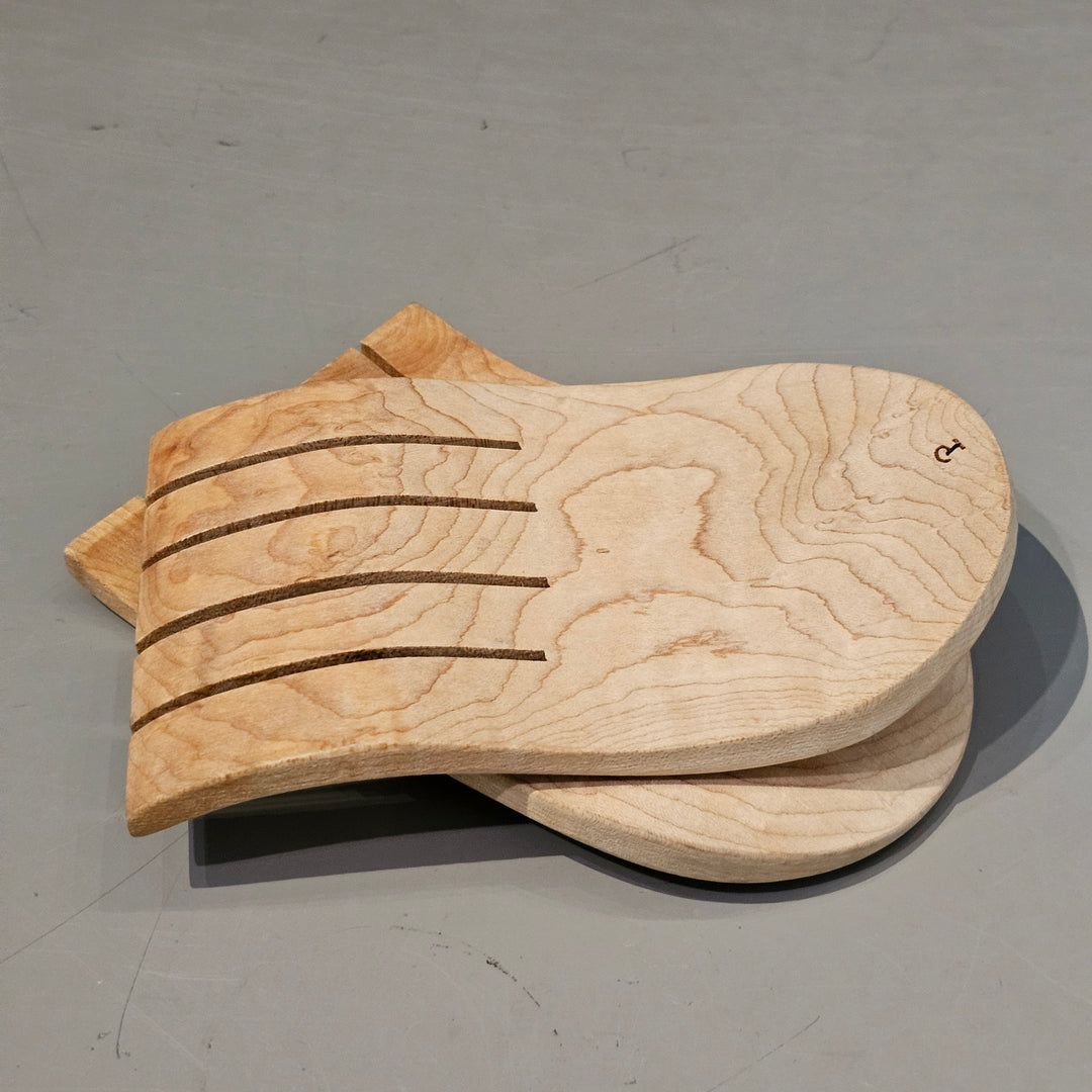 Pair of Hand Made Wood Salad Tongs