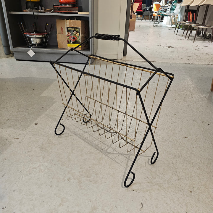 Black and Brass Plated Magazine Rack