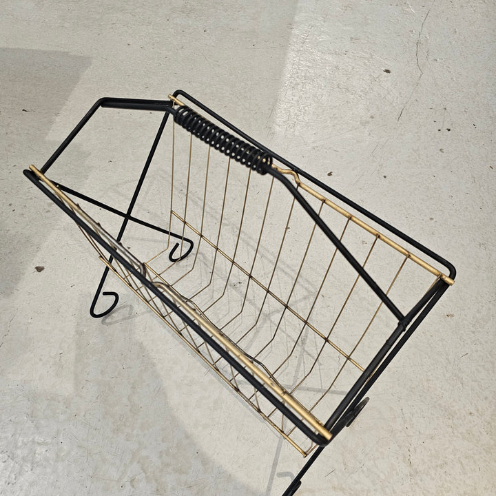 Black and Brass Plated Magazine Rack