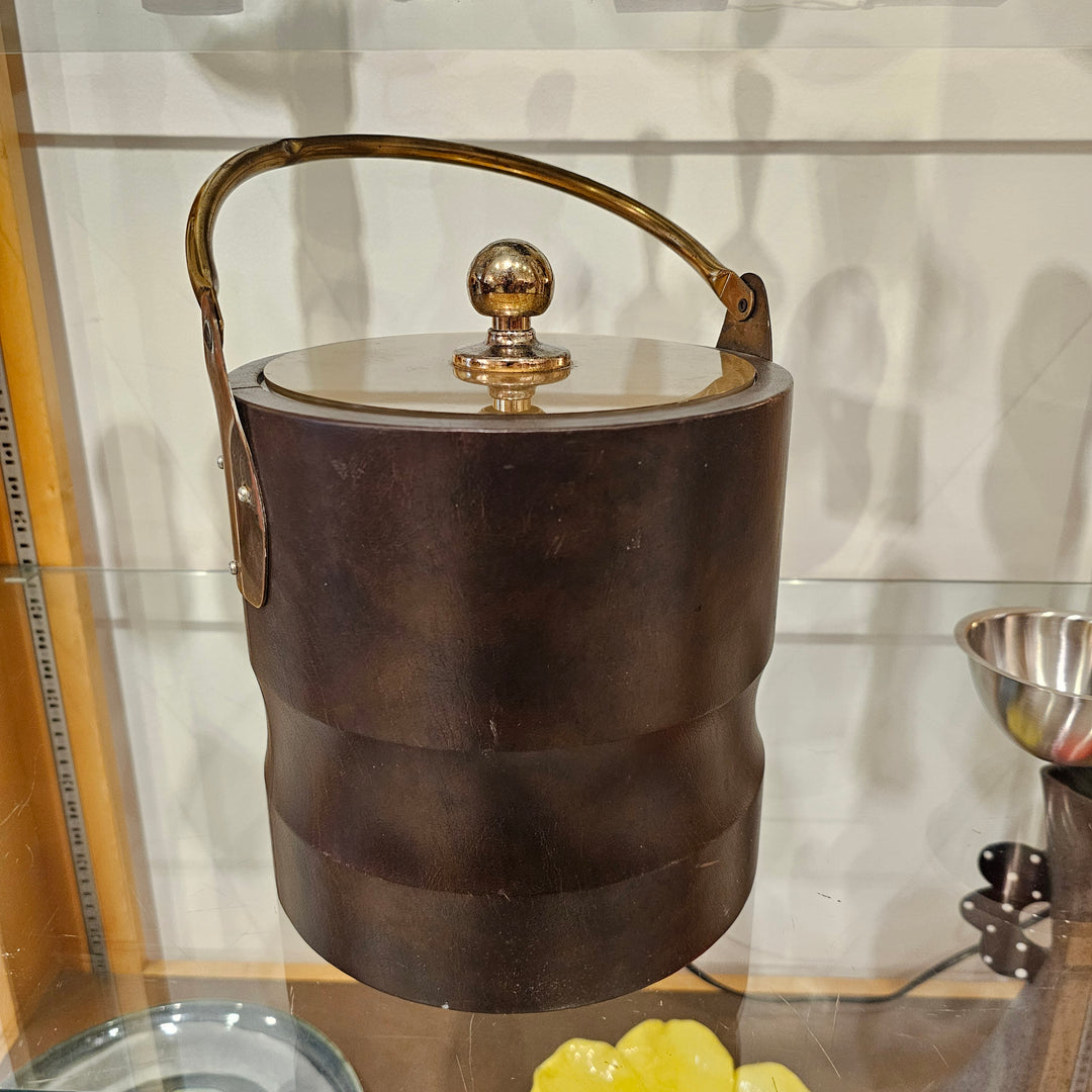 MCM Faux Wood Metal Ice Bucket