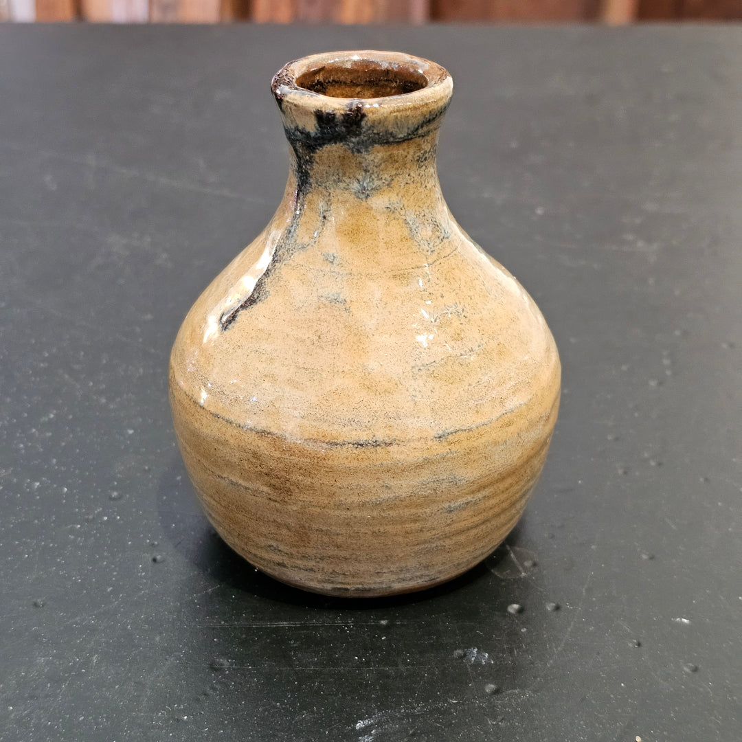 Art Pottery Blue Glazed Small Bud Vase/Jug - Signed