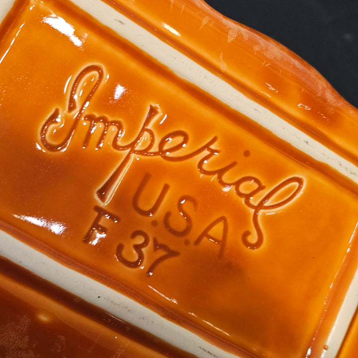 Imperial Pottery F37 Orange Glaze Planter