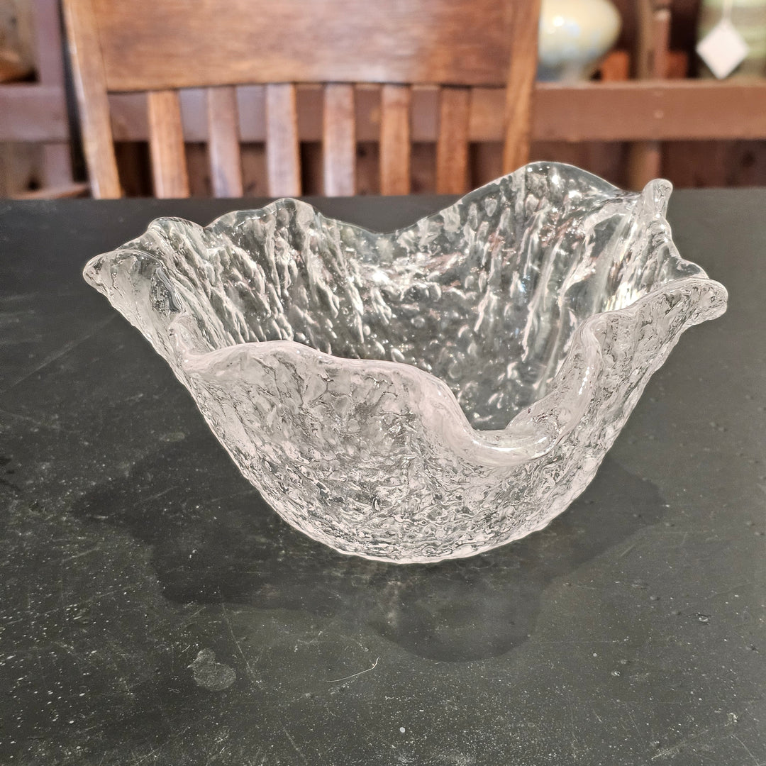 Uno Westerberg For Pukebergs Glasbruk "Ice Glass" Bowl