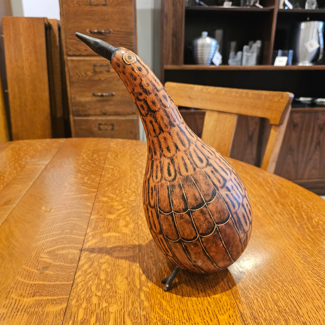 Hand Painted Gourd Bird Sculpture