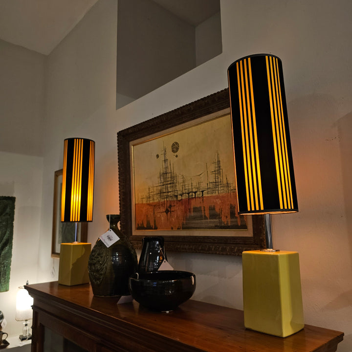 Pair of Vintage Yellow Lamps