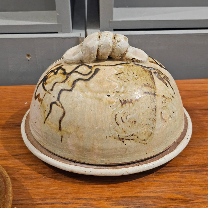 2pc Studio Pottery Domed Butter/Cheese Dish - Signed