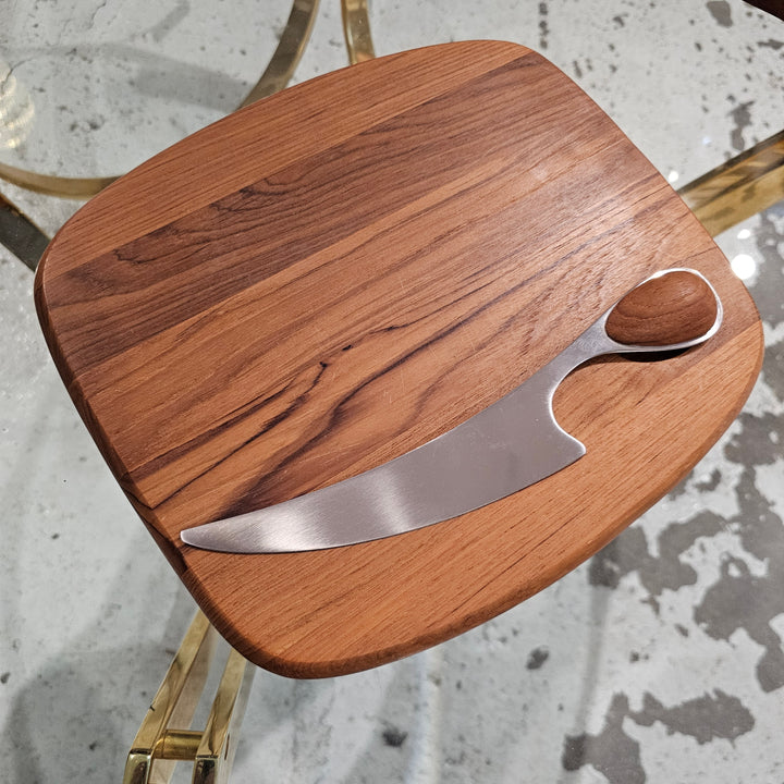 2pc Dansk Teak Rectangular Cheese Board w/Knife