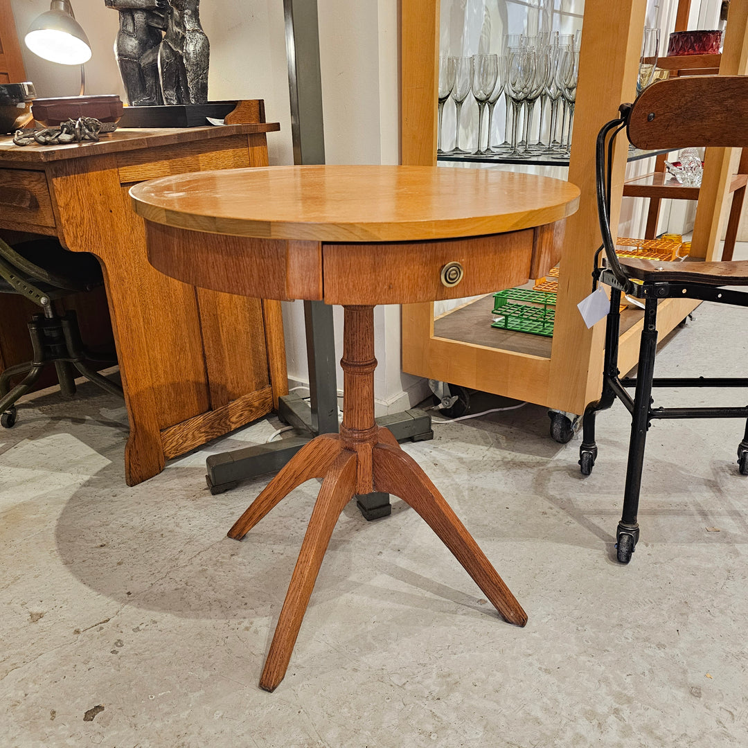 Round Side Table w/ Drawer