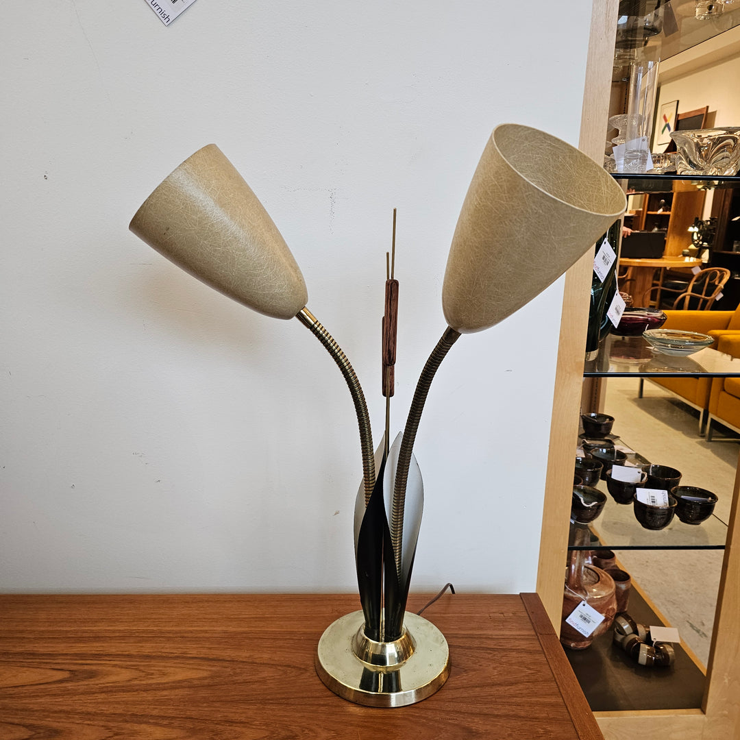 Calla Lily and Cattail Gooseneck Lamp
