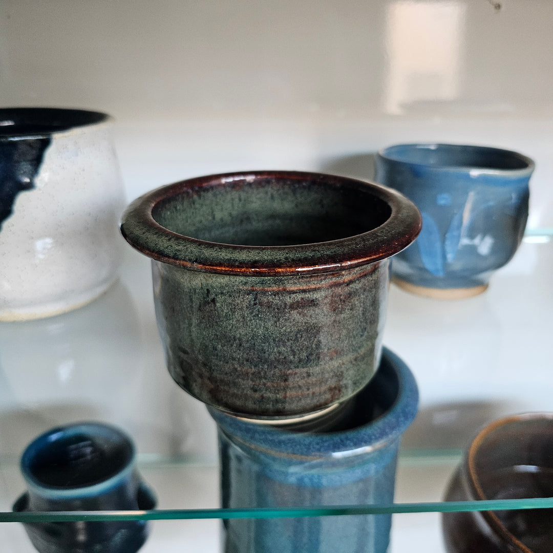 Dark Green Studio Pottery Planter