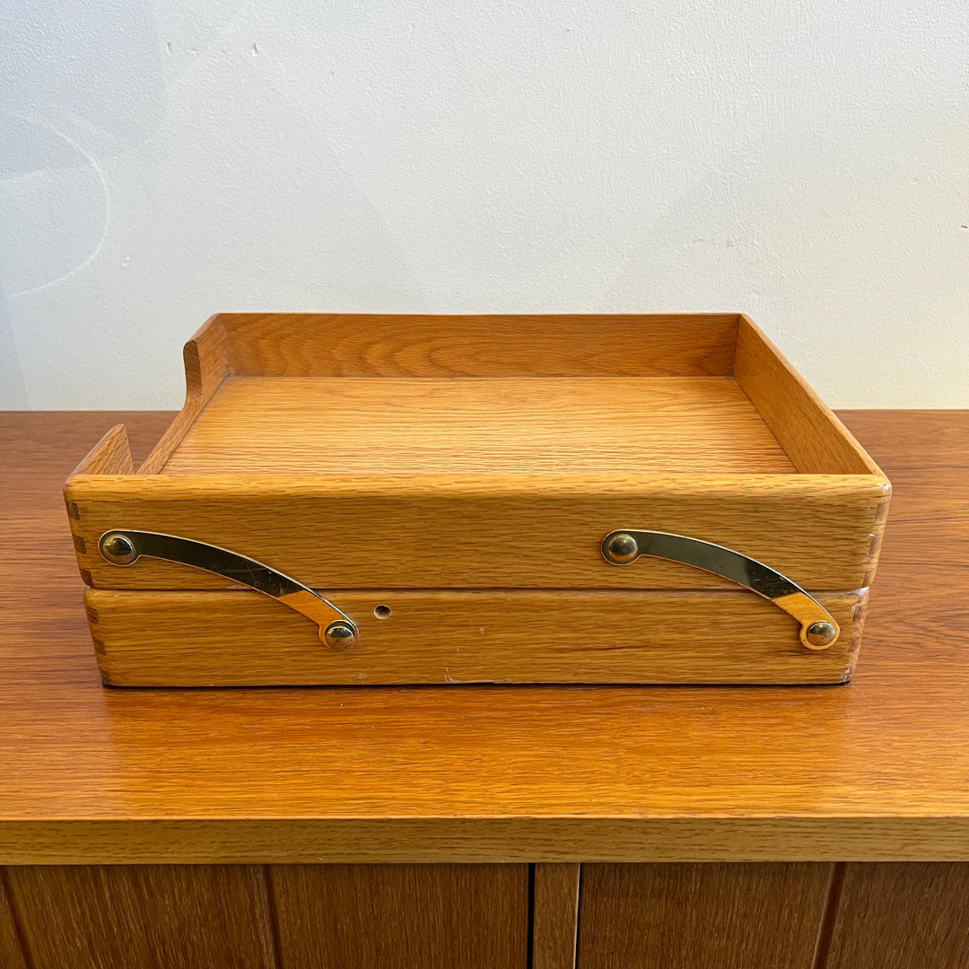 2-Tier Collapsible Oak Paper Tray