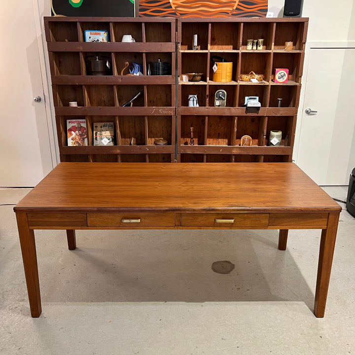 1940s Leopold 6’ Walnut Library Table Desk