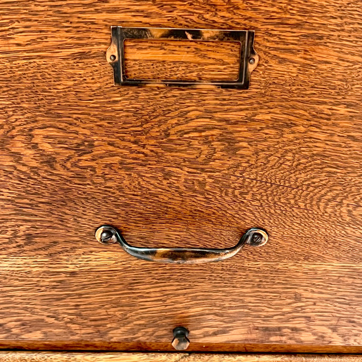 Antique 4-Drawer Oak File Cabinet