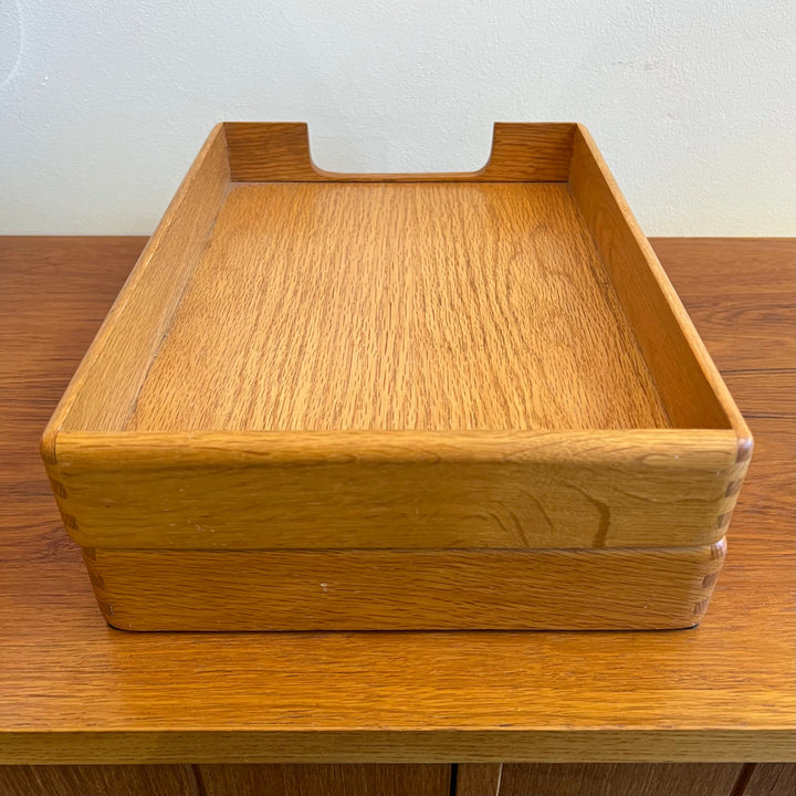 2-Tier Collapsible Oak Paper Tray